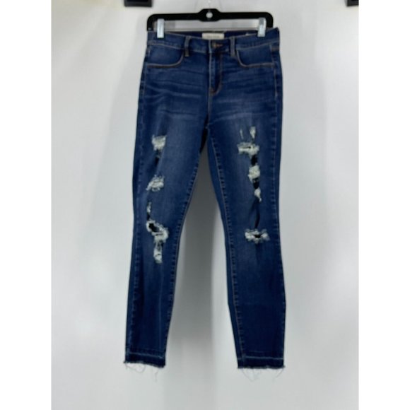 Pac Sun Women's Mid Rise Ankle Jeggings Distressed Skinny Jeans Denim Size 27 W - Picture 3 of 12
